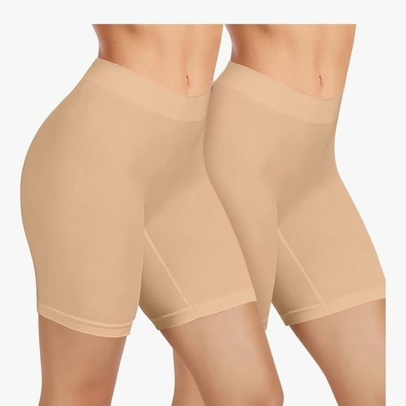 3 Pack Women's High-Waist Shaping Shorts - Beige - Picture 1 of 9